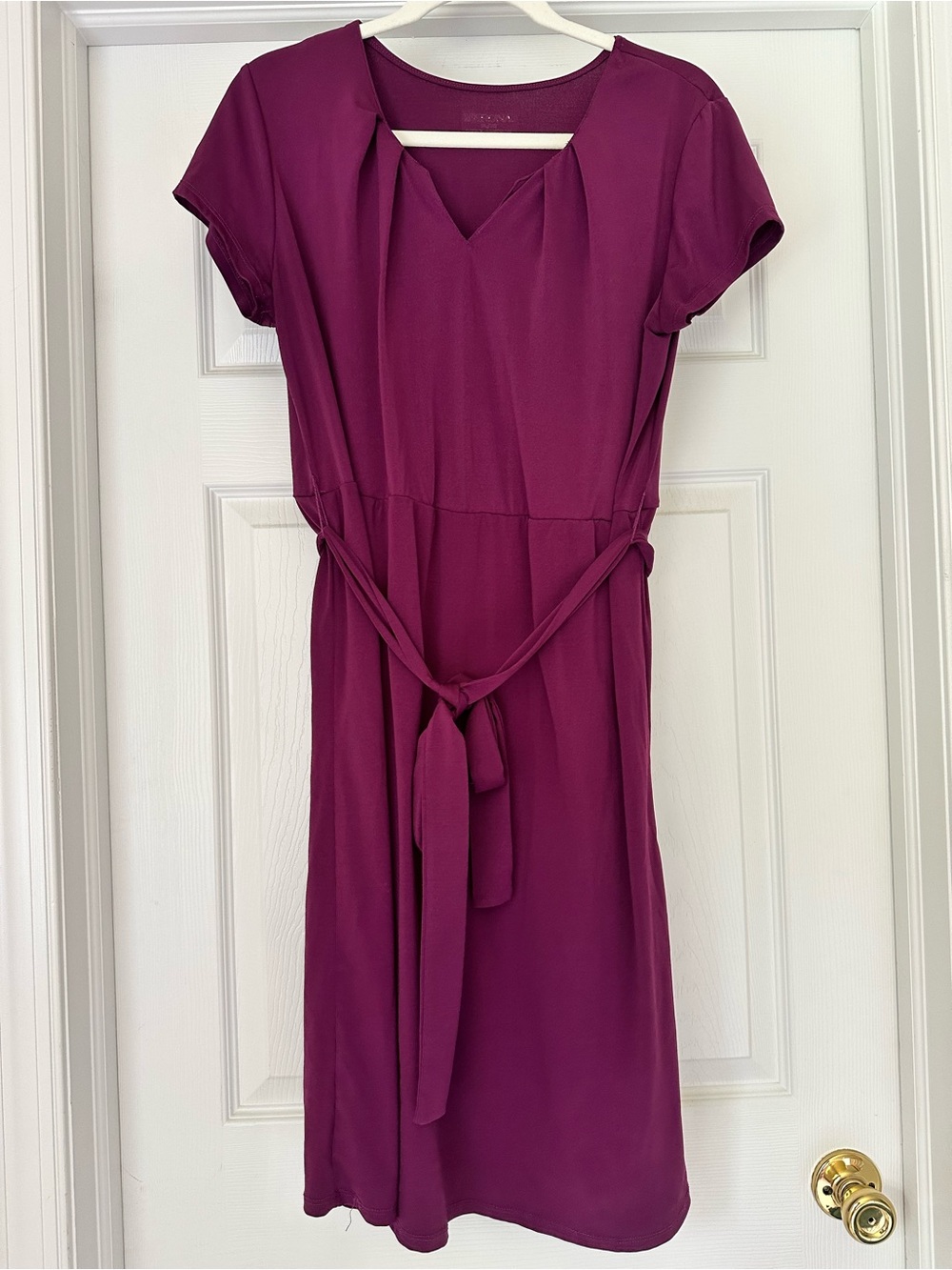 Maternity Merona Purple Tie-Belt Midi Dress XL